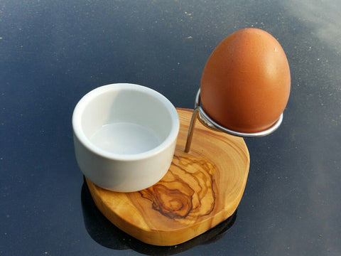 Eierbecher LA SPECIA Porzellanschale und Eierhalter Edelstahl