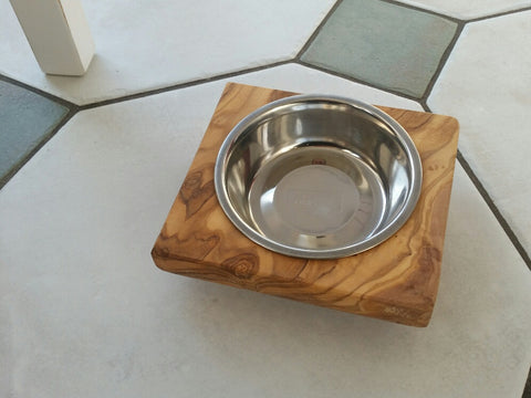 Futternapf mit Metallschale (0,2 Liter) für kleine Hunde oder Katzen