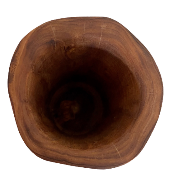 Utensilienbecher rustikal aus Olivenholz