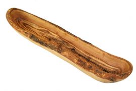 Brotschale aus Olivenholz mit rustikalem Rand 40 - 45 cm