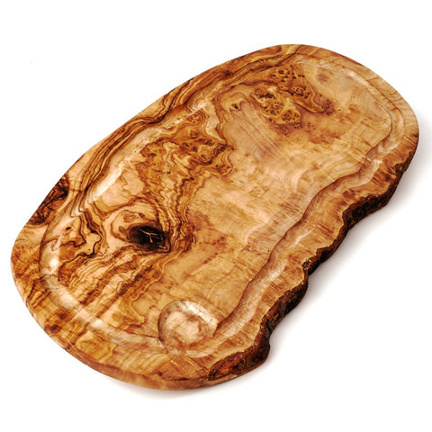 XXL-Steakbrett mit Saftrille ohne Grifflasche aus Olivenholz 50 - 55 cm